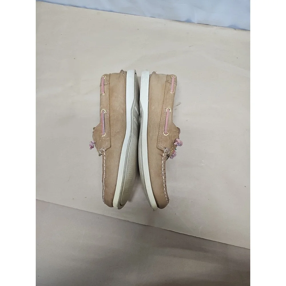 Sperry Topsiders Brown with Pink and‎ Green Stripe sz 8